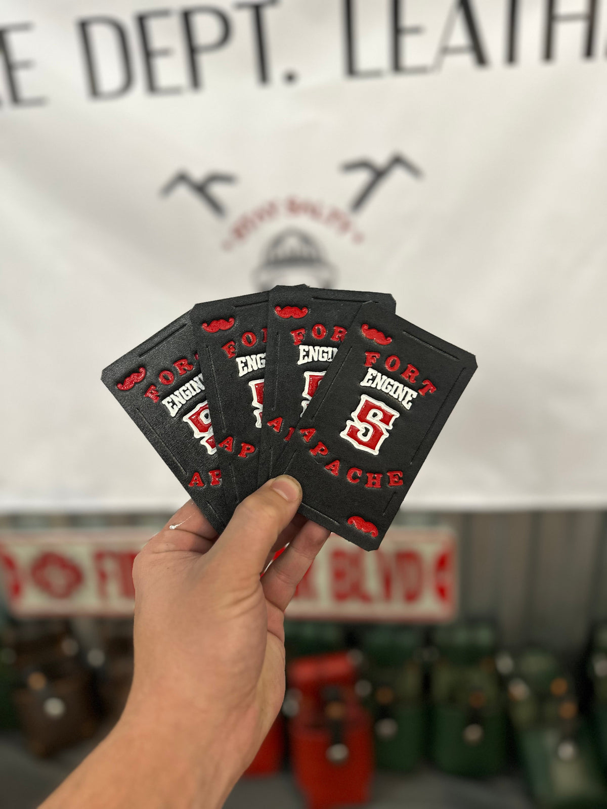 Custom - Leather Helmet Card