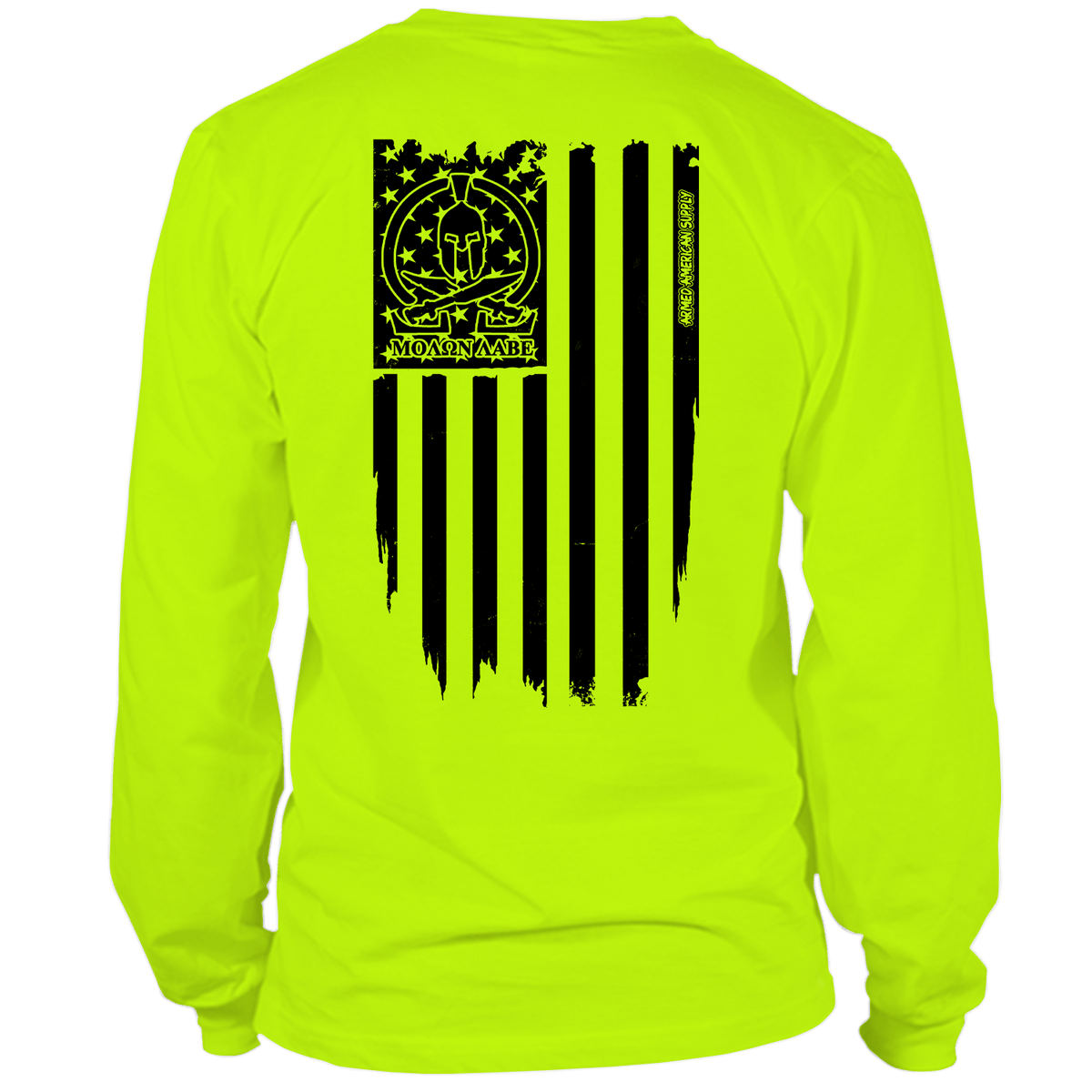 Molon Labe Ghost Flag - Long Sleeve Hi-Vis T-Shirt