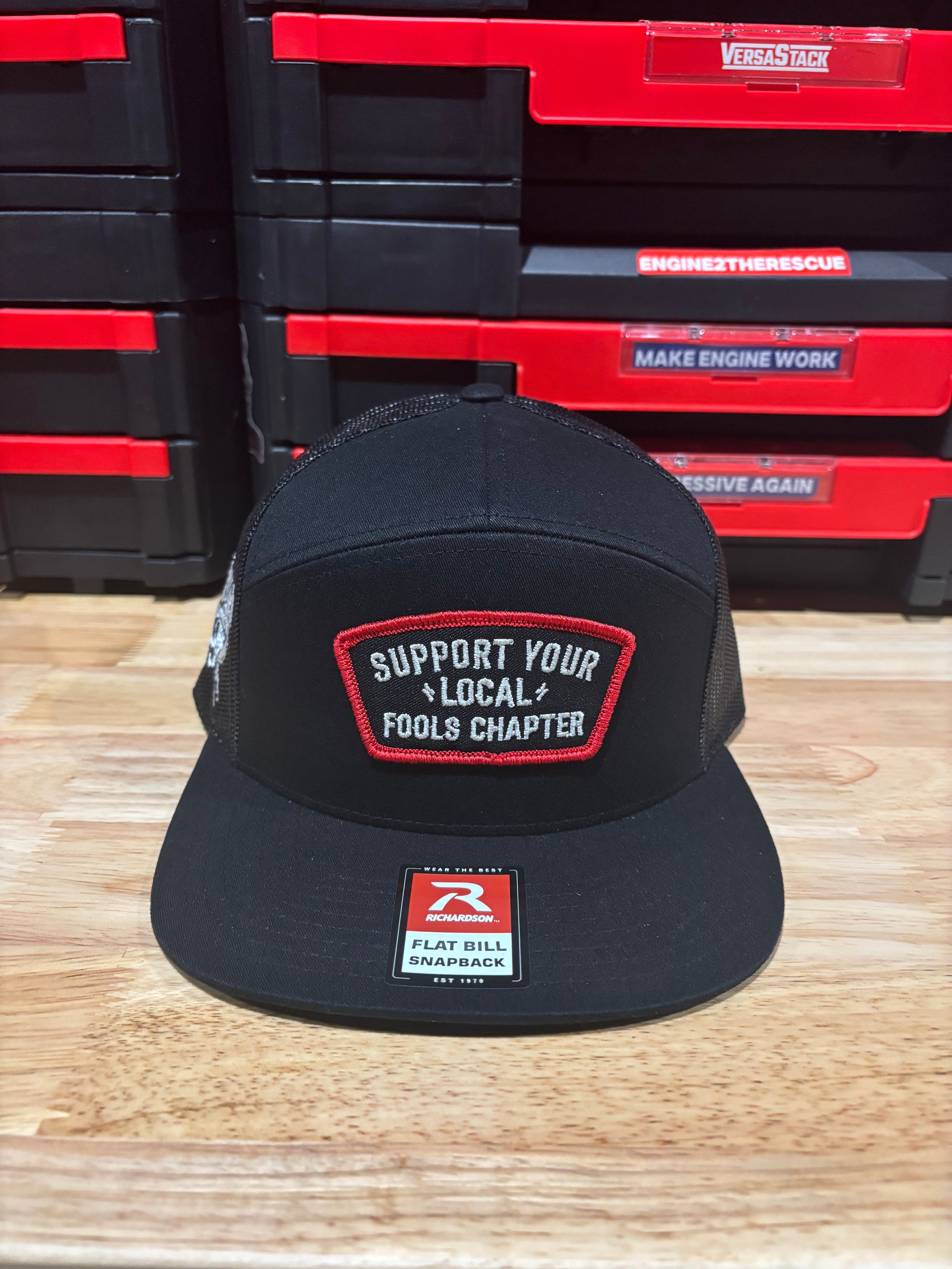 Support Your Local FOOLS Chapter. Black R168 7 Panel