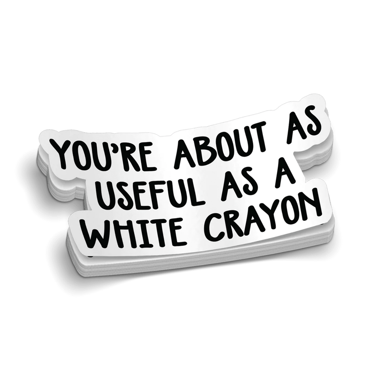 White Crayon Hard Hat Decal