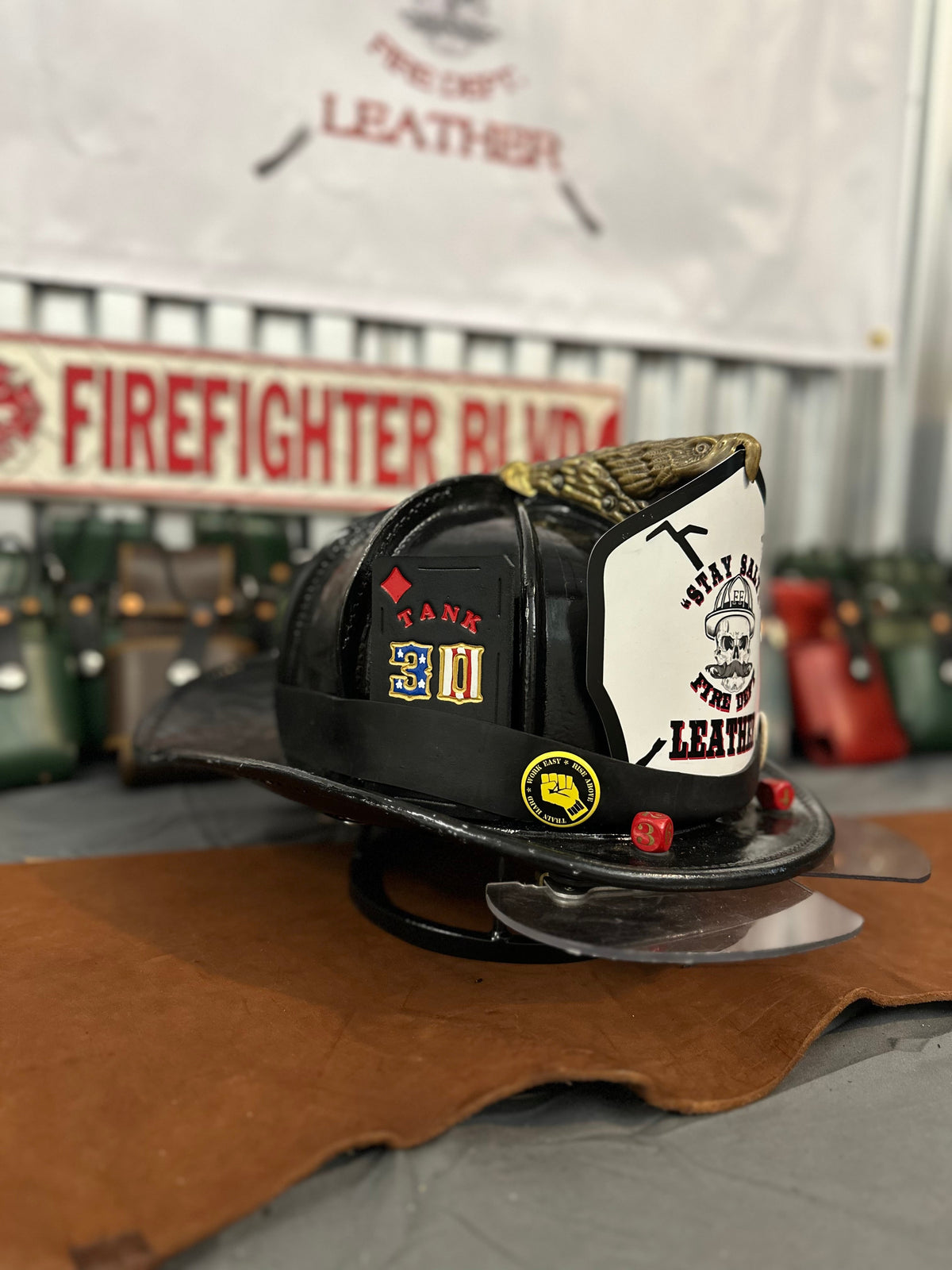 Custom - Leather Helmet Card