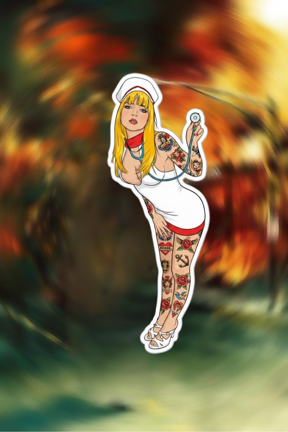 Tatted Nurse blonde