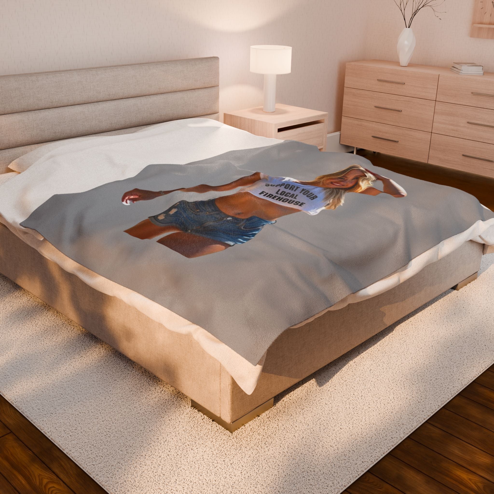 Support your local firehouse Velveteen Plush Blanket