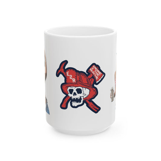 Dunne red, white and blue Ceramic Mug, (11oz, 15oz)