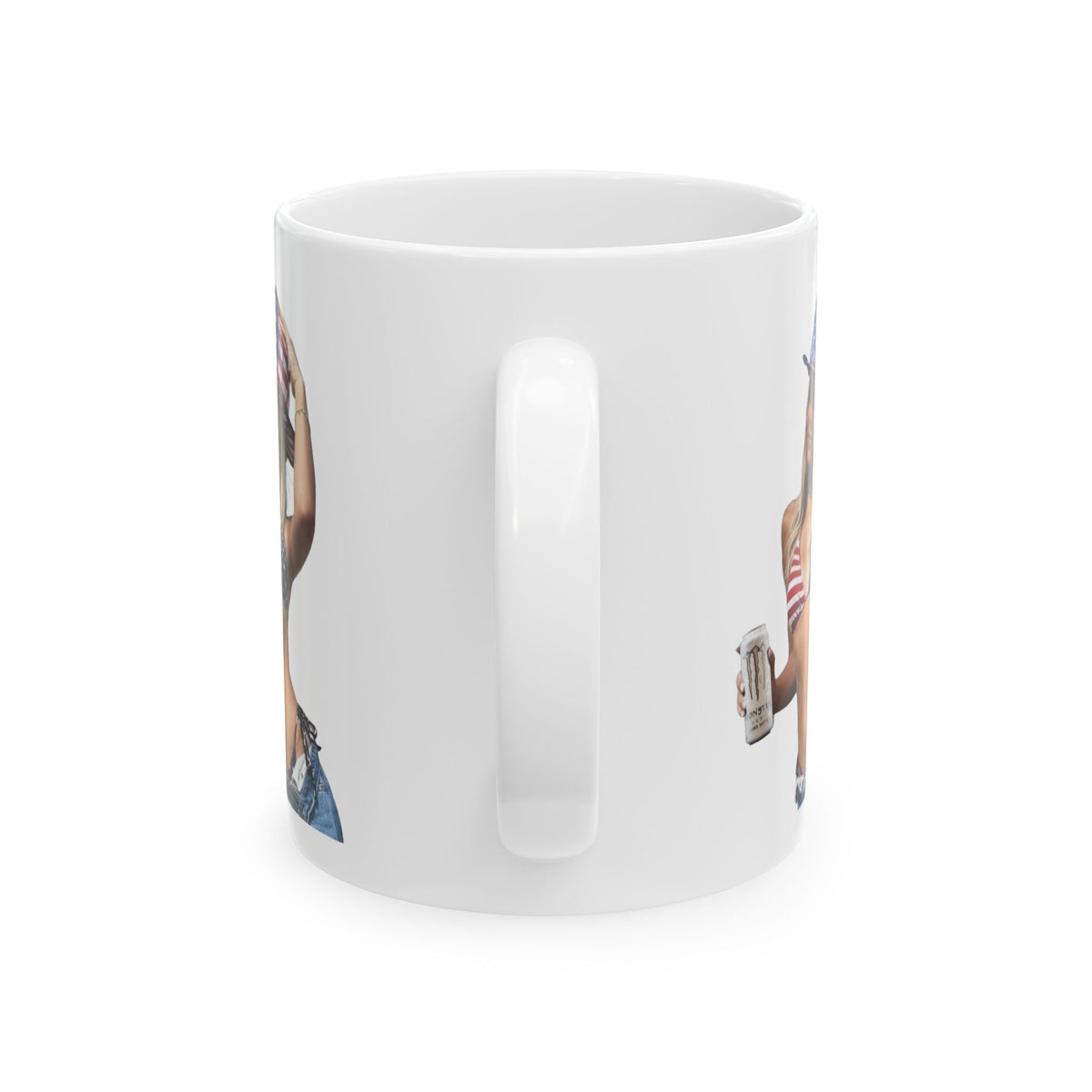 Dunne red, white and blue Ceramic Mug, (11oz, 15oz)