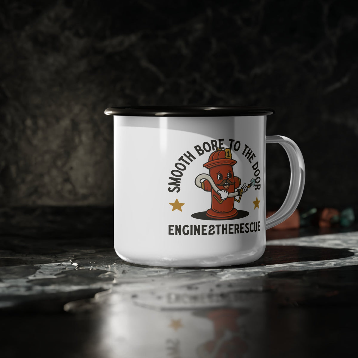Smooth Bore To The Door Enamel Camp Cup