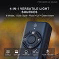 Load image into Gallery viewer, POWERTAC QUAD 2000 Lumen Flashlight | 4-in-1 Flat Design | USB-C Rechargeable | Green Laser + UV + Warm Side Light | Brightest Multi-Beam Tactical Light

