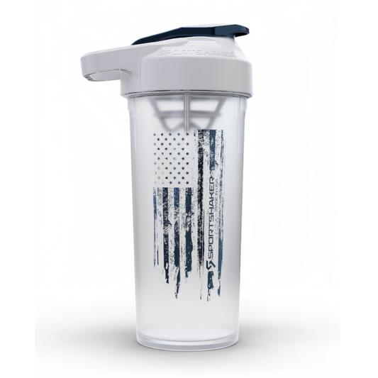 1776 Frosted White Shaker Bottle