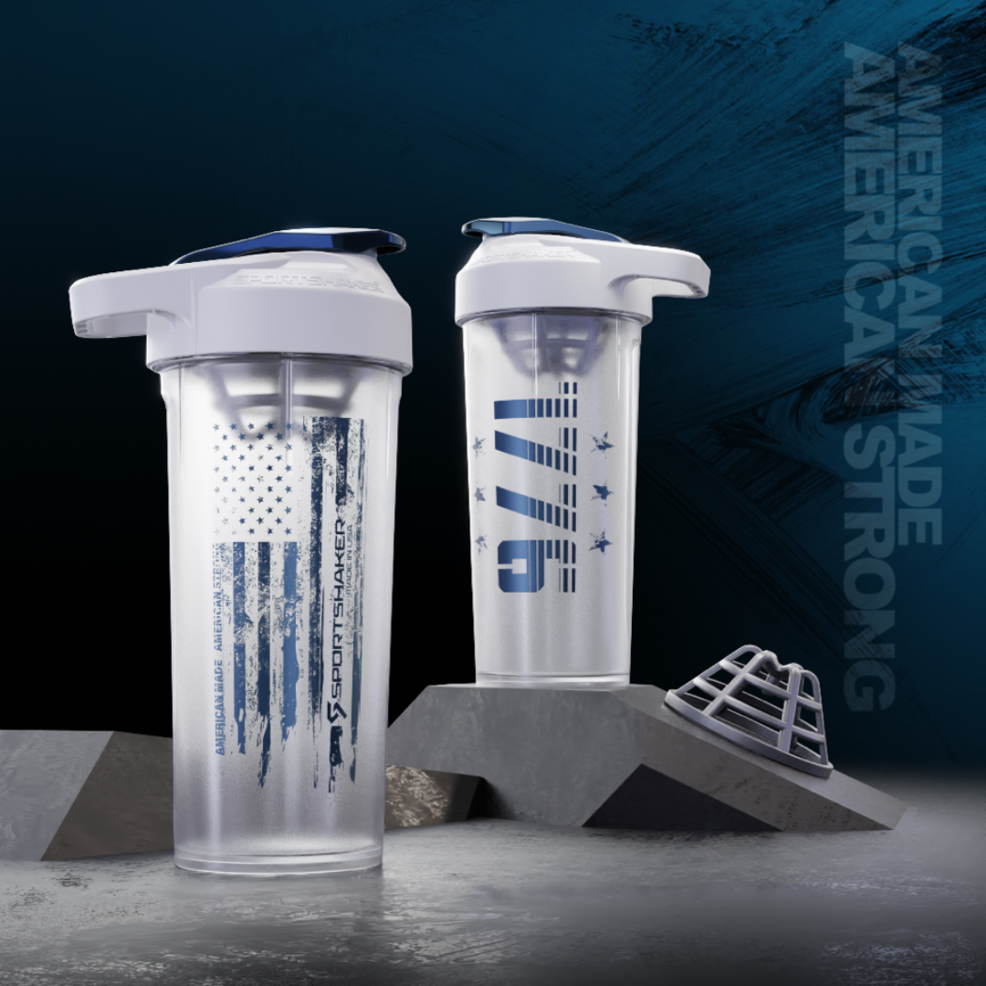 1776 Frosted White Shaker Bottle