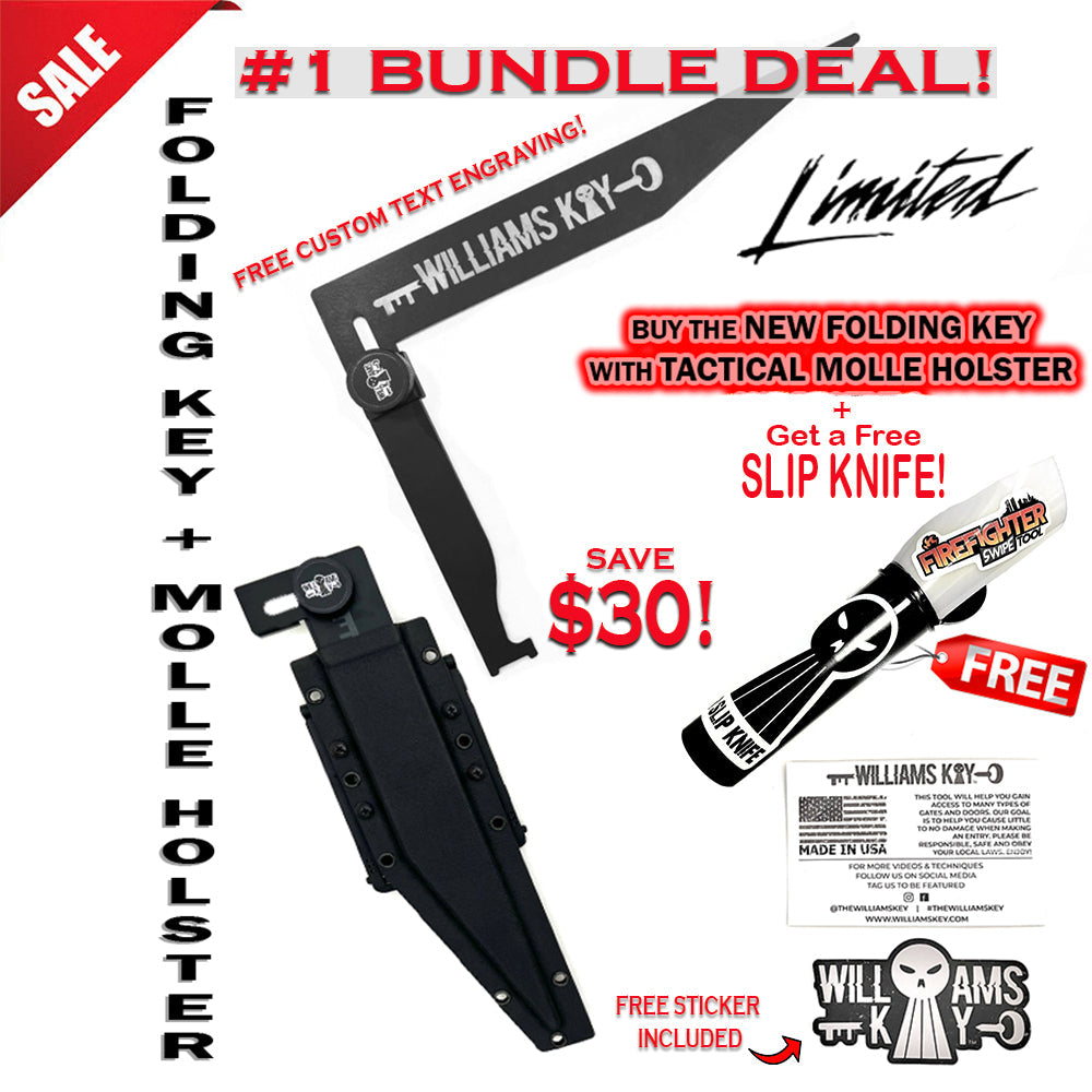 #1 Bundle Deal (Folding Williams Key + Molle Holster + Freebies Slip Knife and Sticker)