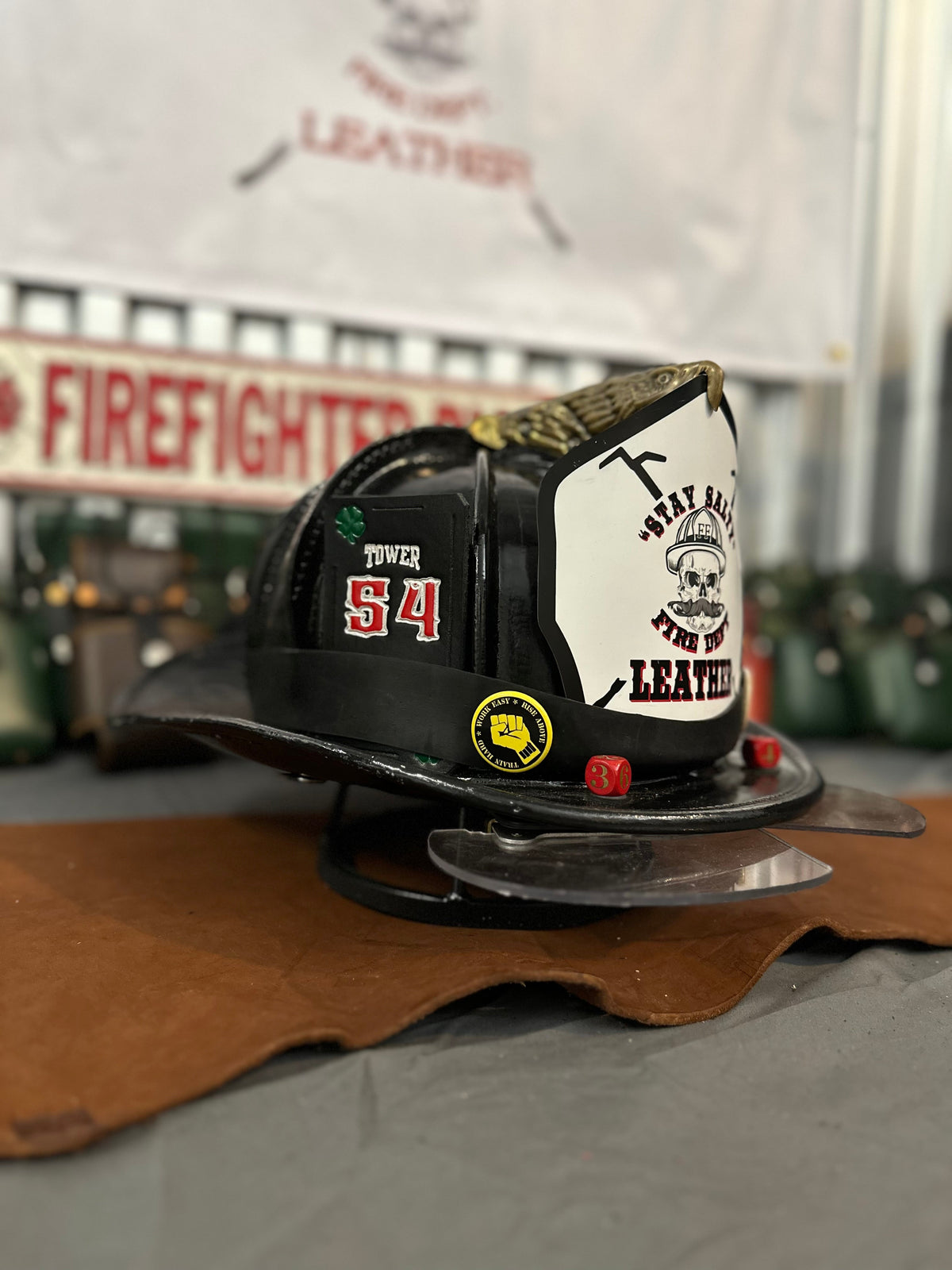 Custom - Leather Helmet Card