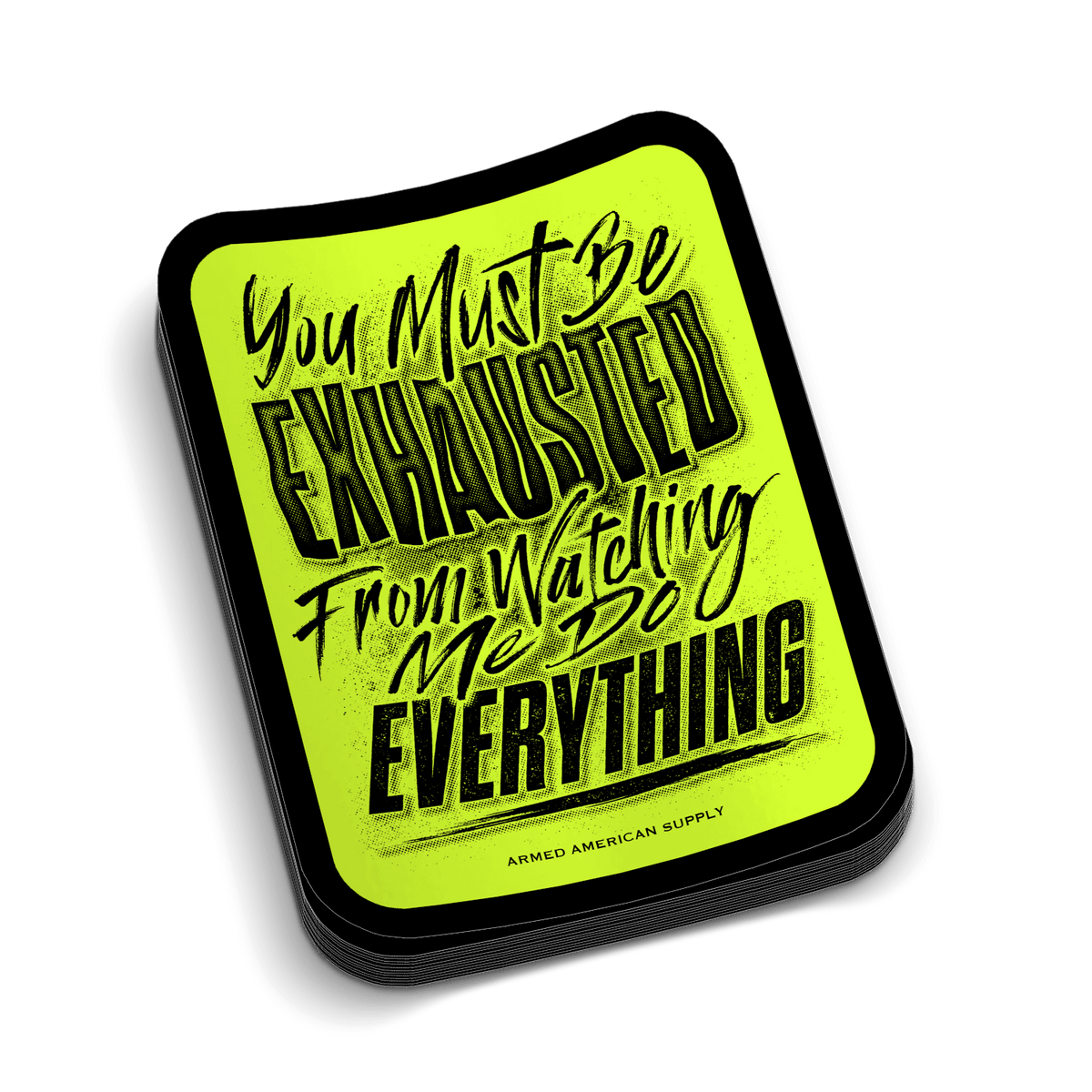 Exhausted -  Hard Hat Decal