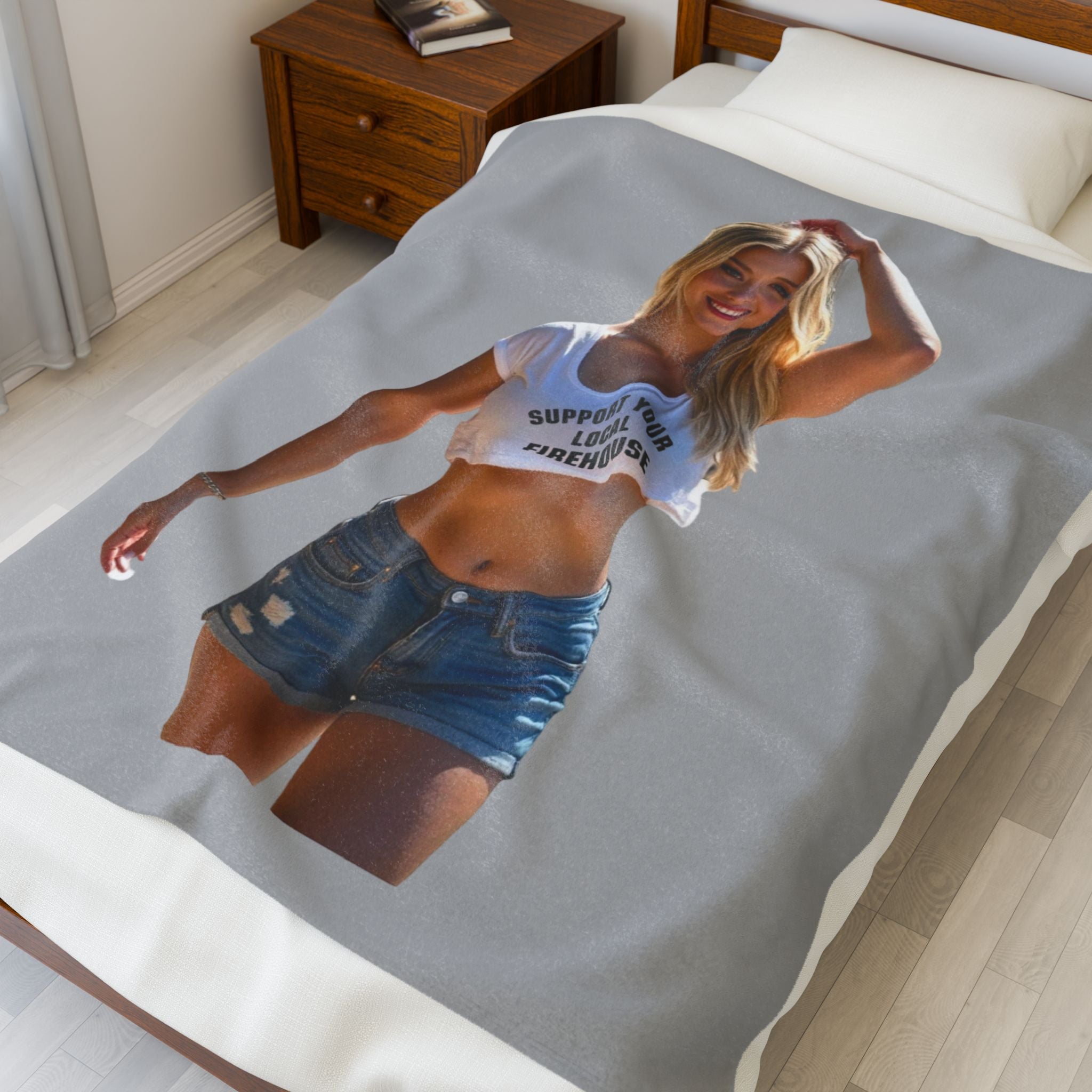 Support your local firehouse Velveteen Plush Blanket