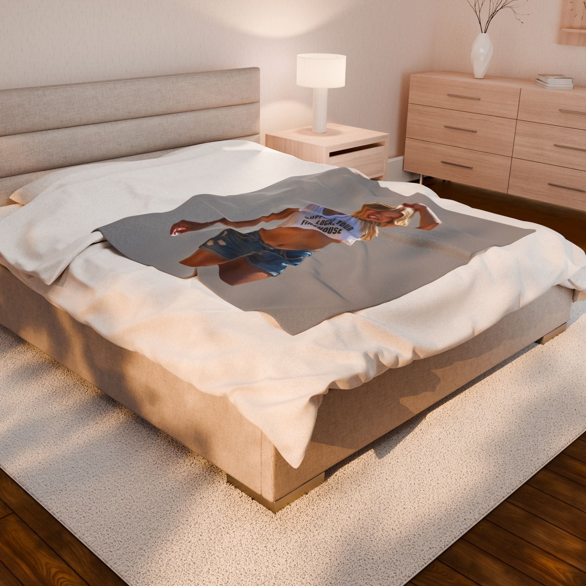 Support your local firehouse Velveteen Plush Blanket