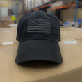 Load image into Gallery viewer, Murdered Out Black Ripstop Full Fabric American Flag Range Hat
