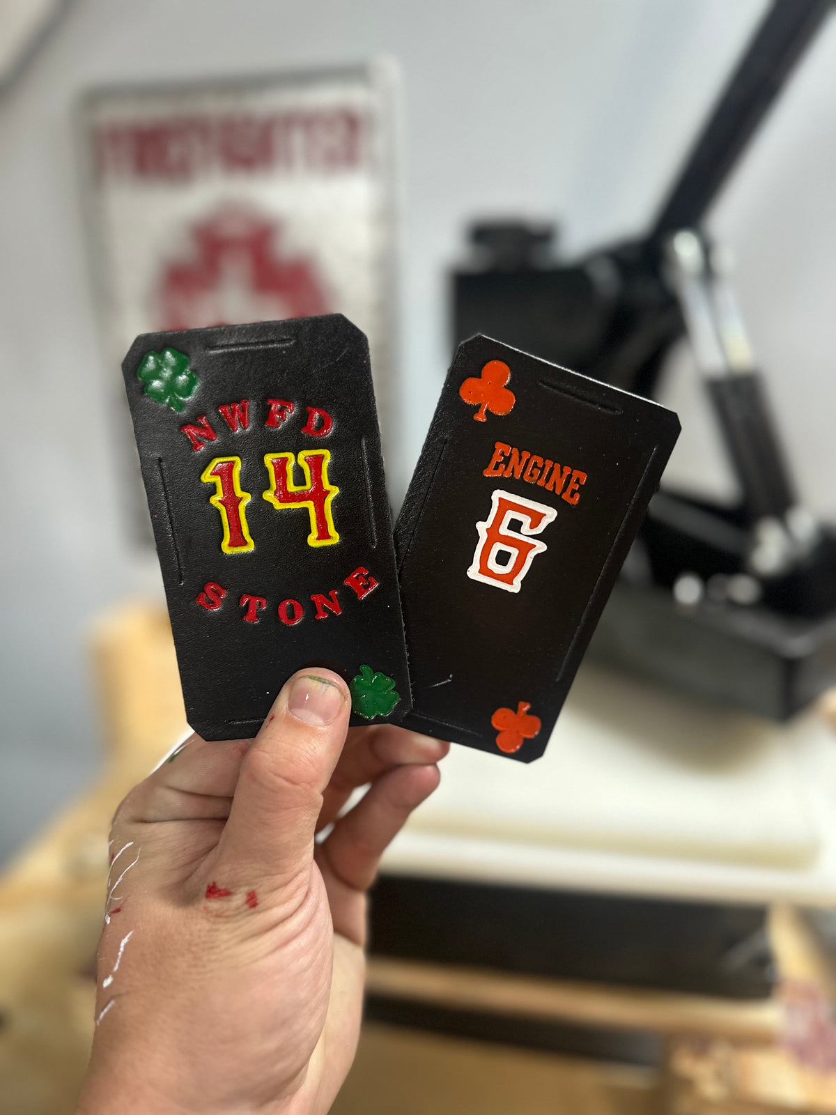 Custom - Leather Helmet Card