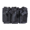 Load image into Gallery viewer, MUCTAC Kangaroo Triple Mag Pouch MOLLE 5.56 & 9mm 1000D Nylon Black
