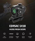 Load image into Gallery viewer, Red Win Corsac 1x18 Micro Prism Scope Etched Reticle 8 Day+2 NV IPX67 Hunting Optic RMP1
