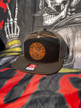 Load image into Gallery viewer, Black/Camo 7 Panel (brown leather patch)
