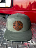 Load image into Gallery viewer, Olive Green Richardson 7 Panel Brown Leather Patch
