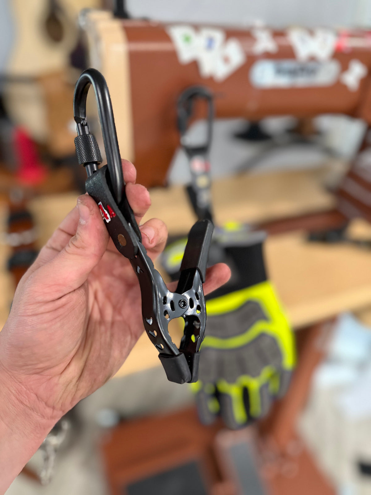 Locking Carabiner Glove Clip - Door Chock