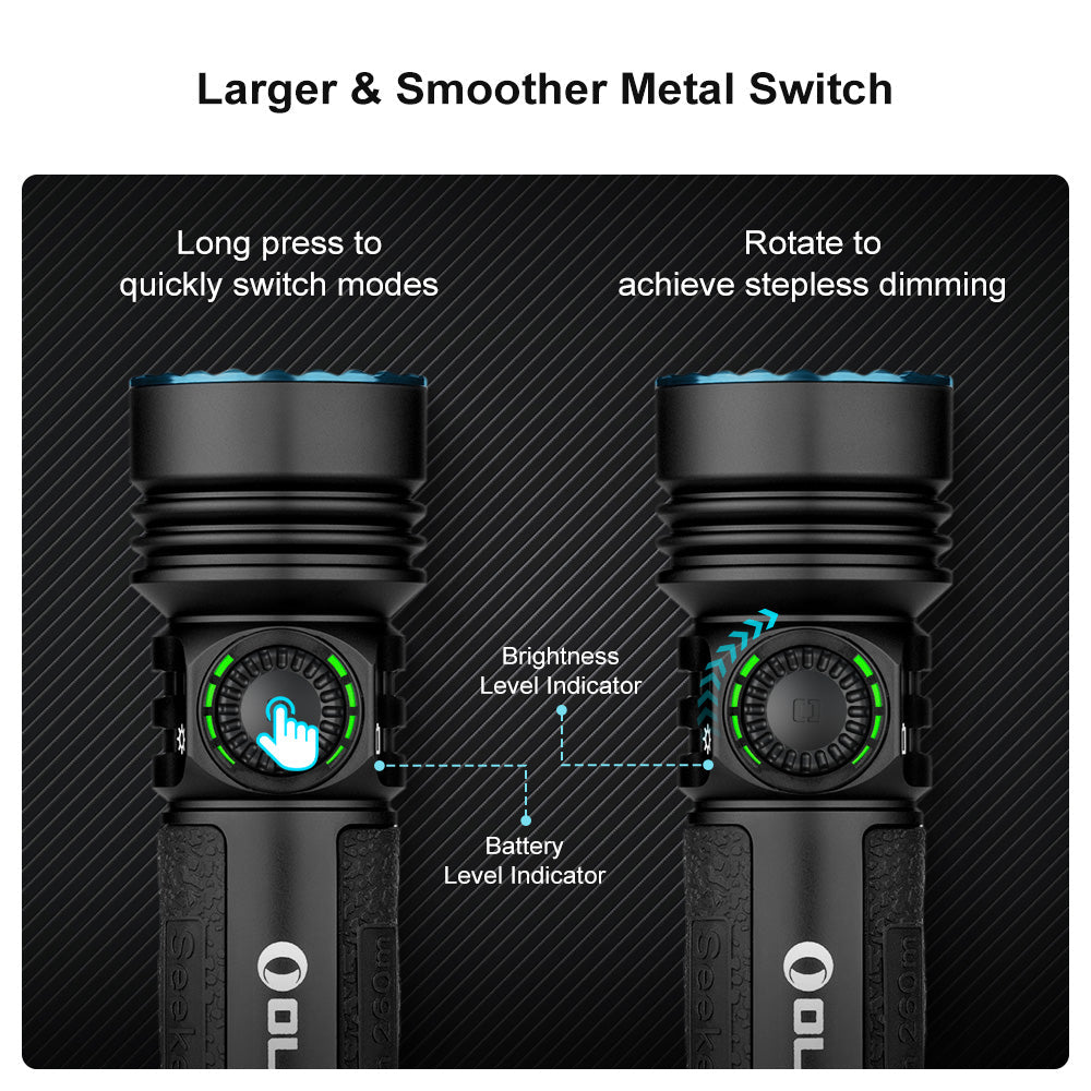 Olight Seeker 4 Pro Rechargeable Flashlight 4600 Lumens USB-C Magnetic Charging