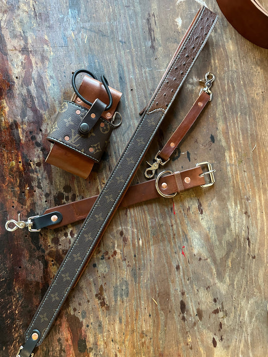 Designer Monogram x Ostrich Strap Set