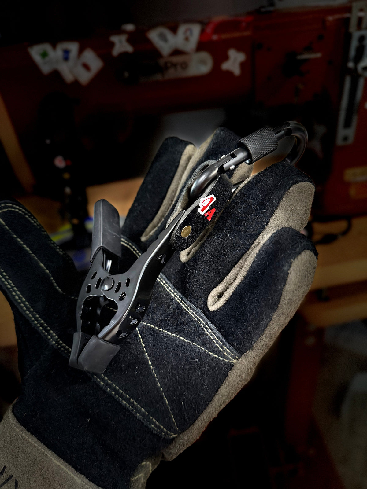Locking Carabiner Glove Clip - Door Chock