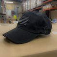 Load image into Gallery viewer, Murdered Out Black Ripstop Full Fabric American Flag Range Hat
