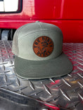 Load image into Gallery viewer, Olive Green Richardson 7 Panel Brown Leather Patch
