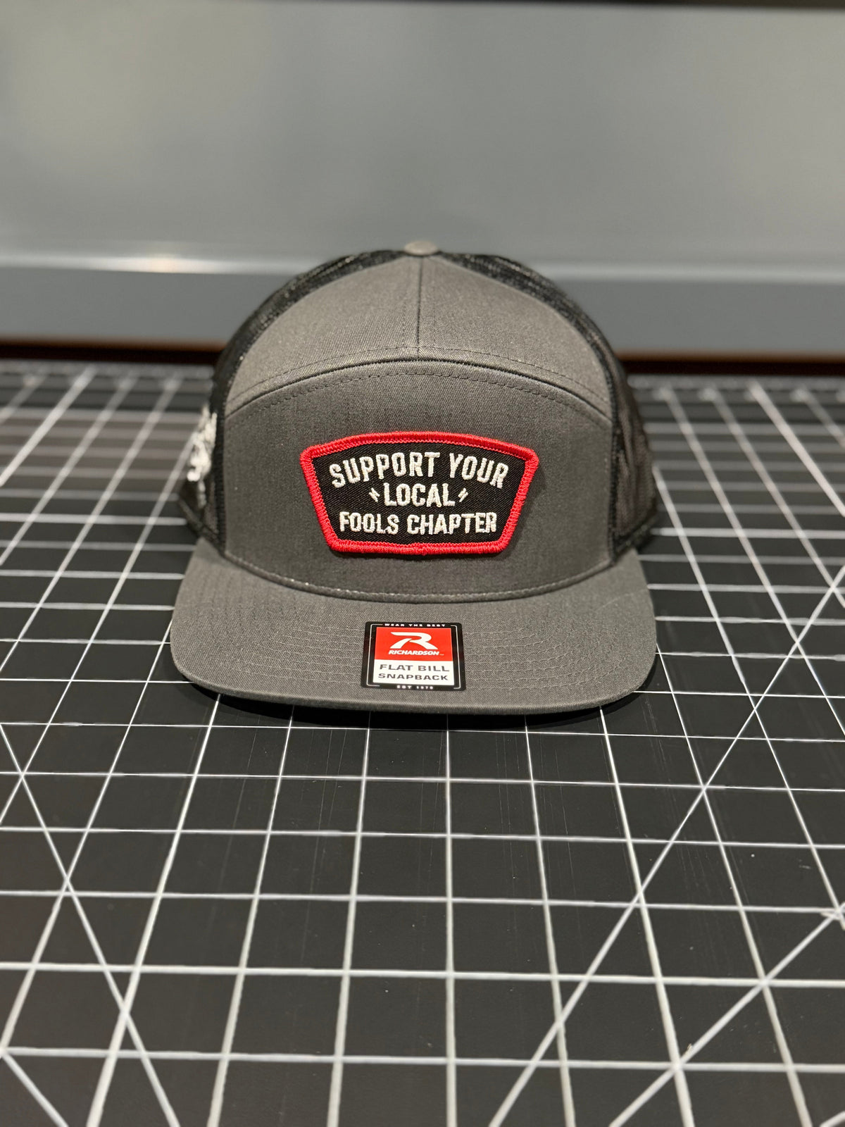 Support Your Local FOOLS Chapter charcoal and Black R168 7 Panel