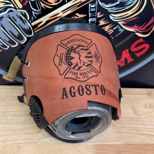 Firefighter SCBA Scott AV-3000 Leather Mask Cover Protector with HUD Cutout