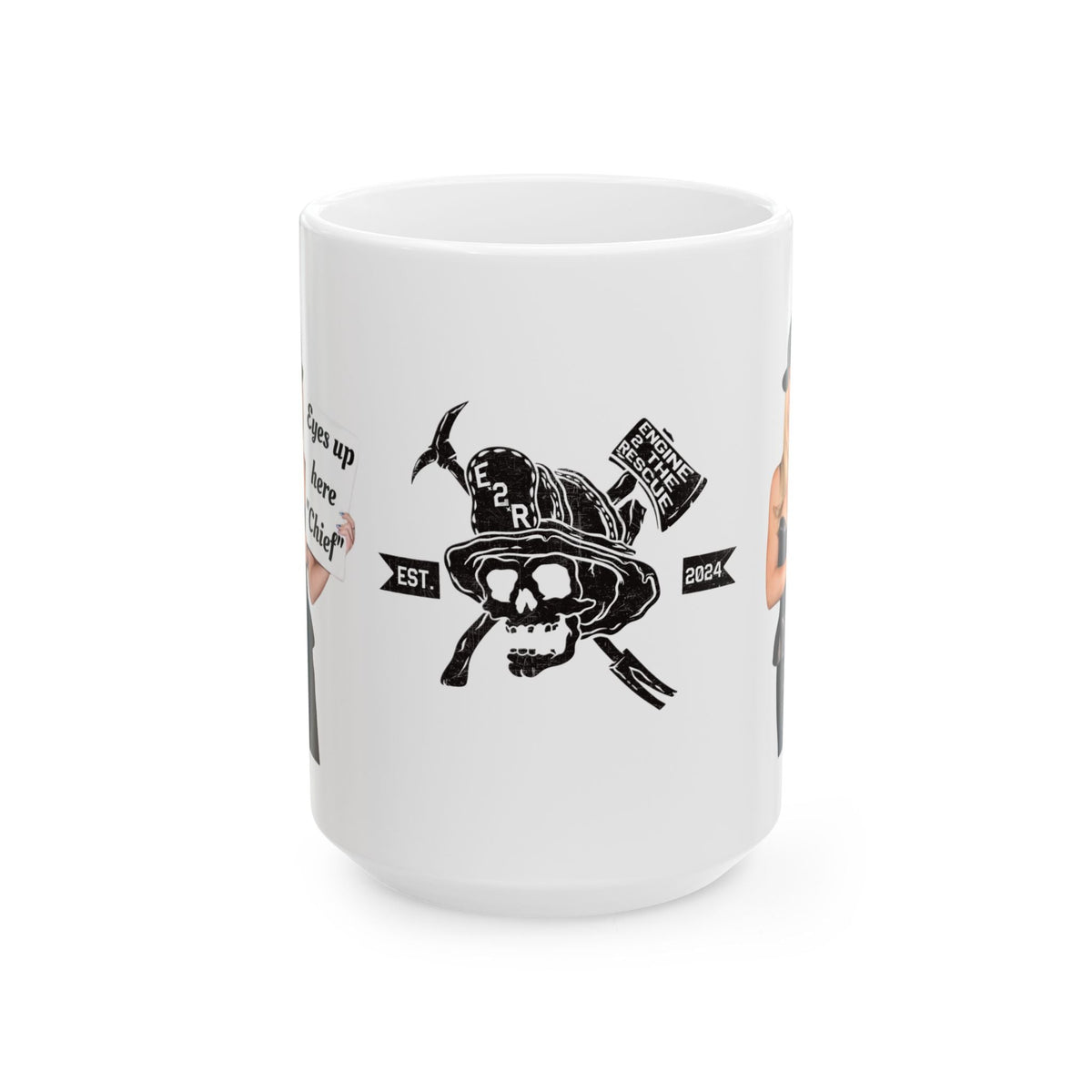 Eyes up here Chief Ceramic Mug, (11oz, 15oz)