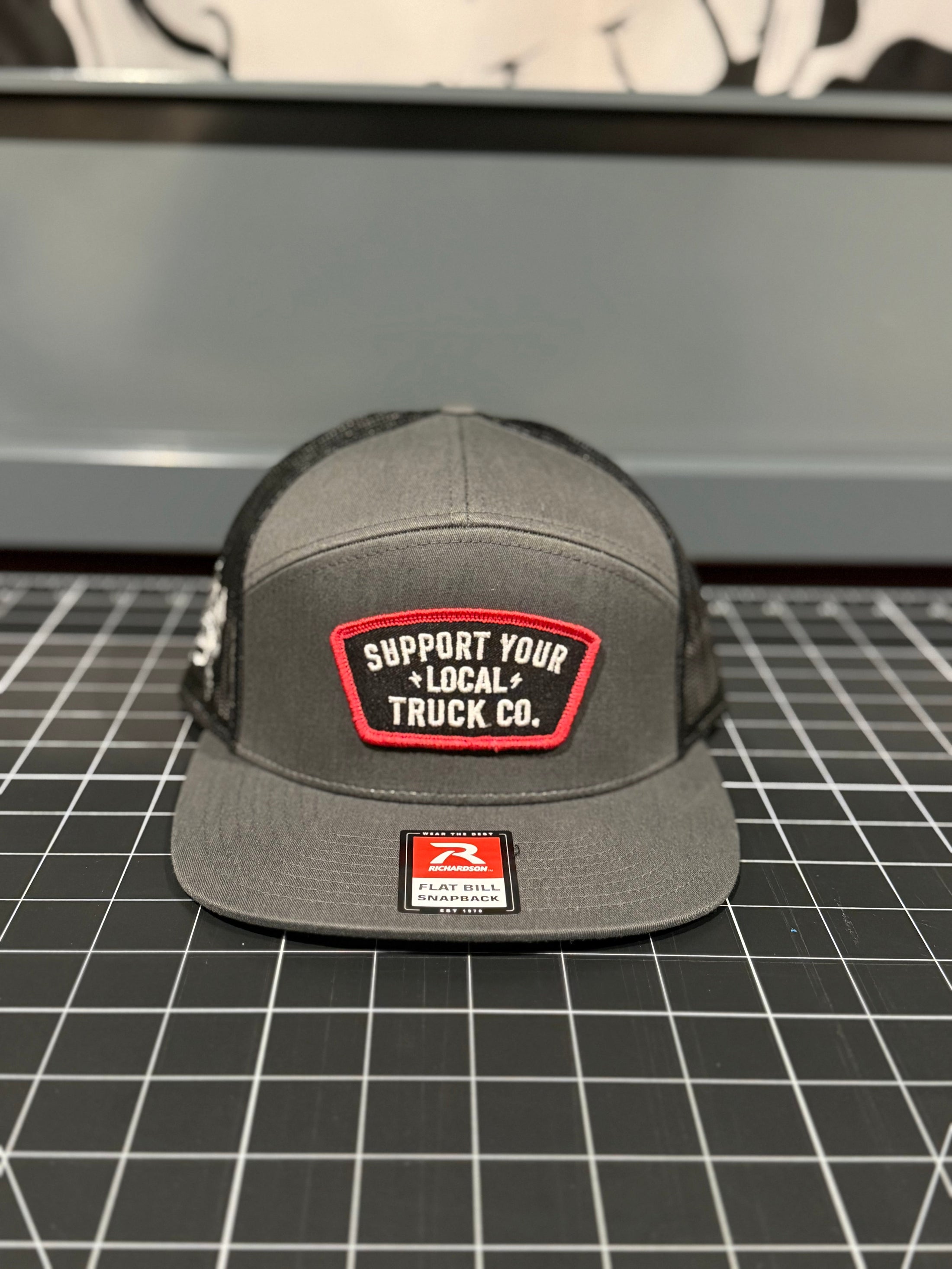 Support your Local Truck Co. Charcoal & black R168 7 Panel