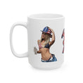 Load image into Gallery viewer, Dunne red, white and blue Ceramic Mug, (11oz, 15oz)
