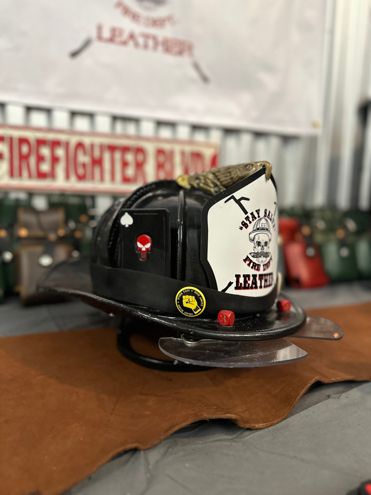 Custom - Leather Helmet Card