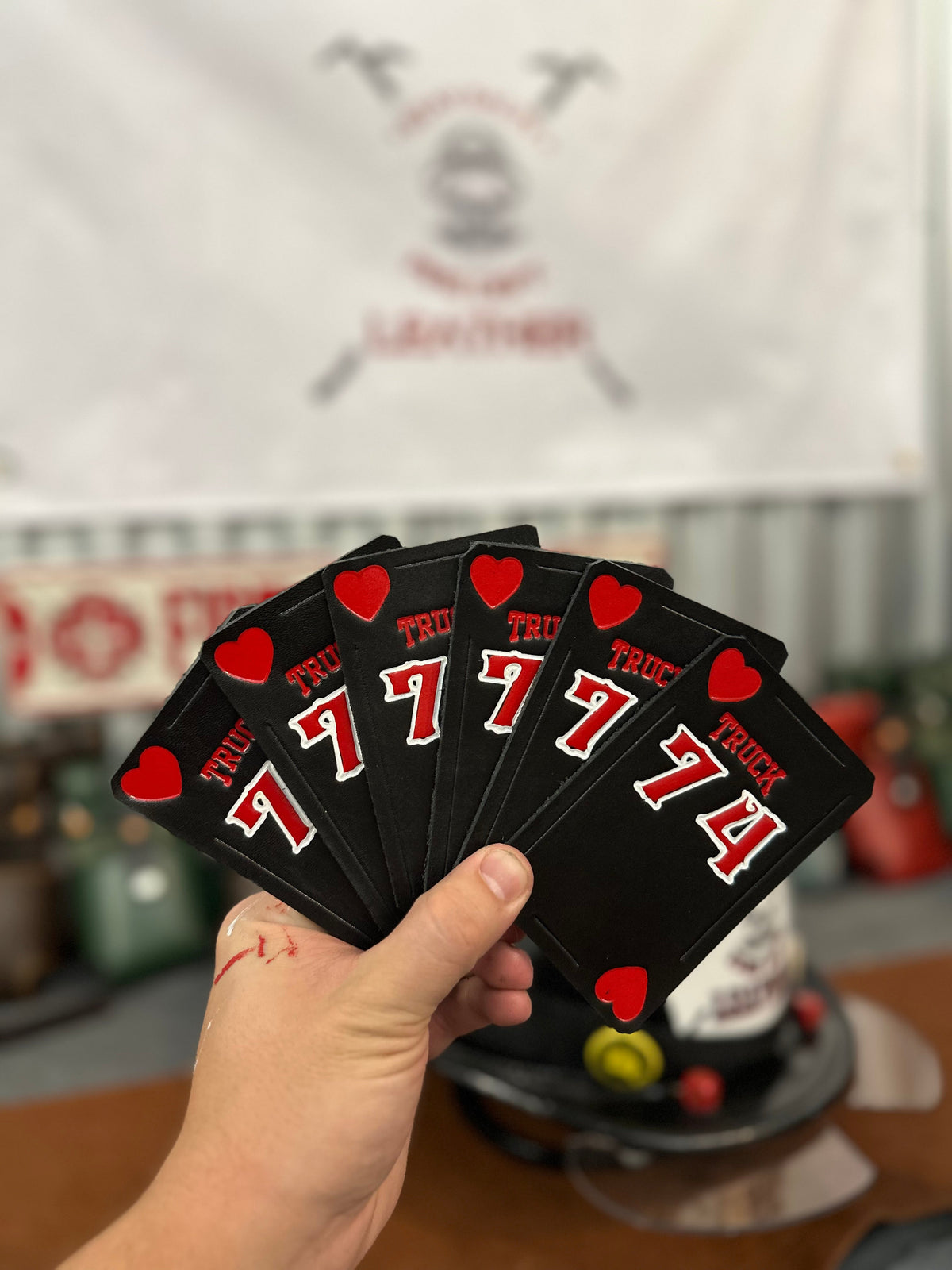 Custom - Leather Helmet Card