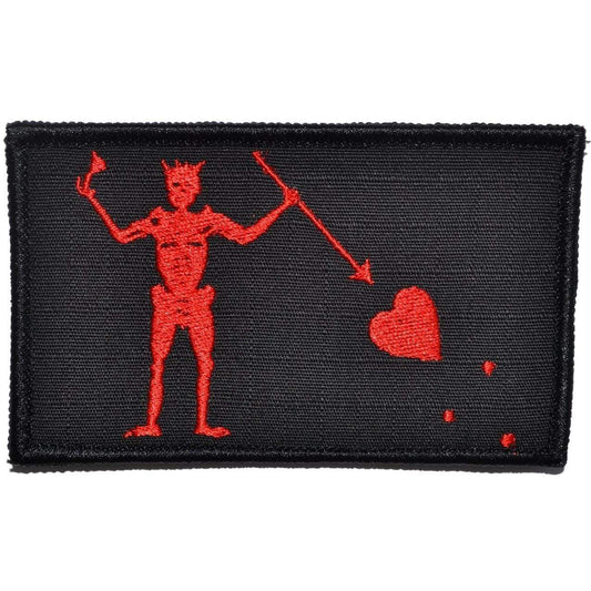 Edward Teach Blackbeard Pirate Flag - 3.75x2.25 Patch