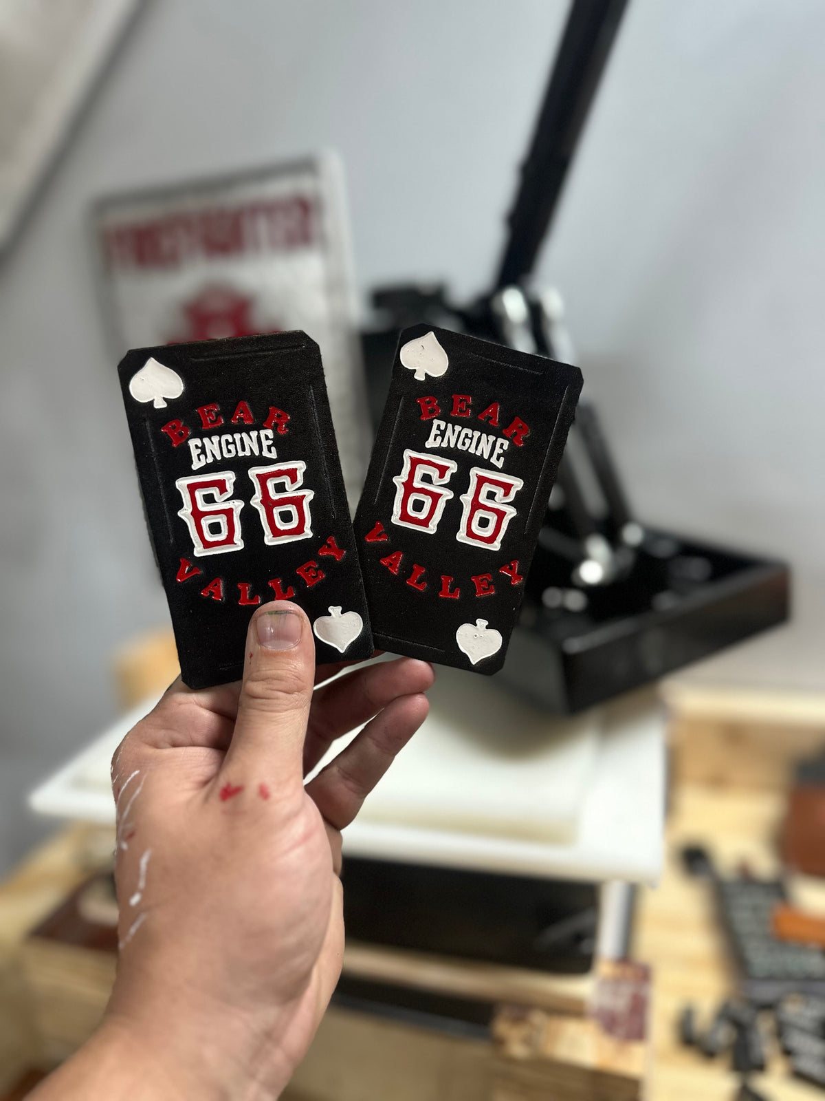 Custom - Leather Helmet Card