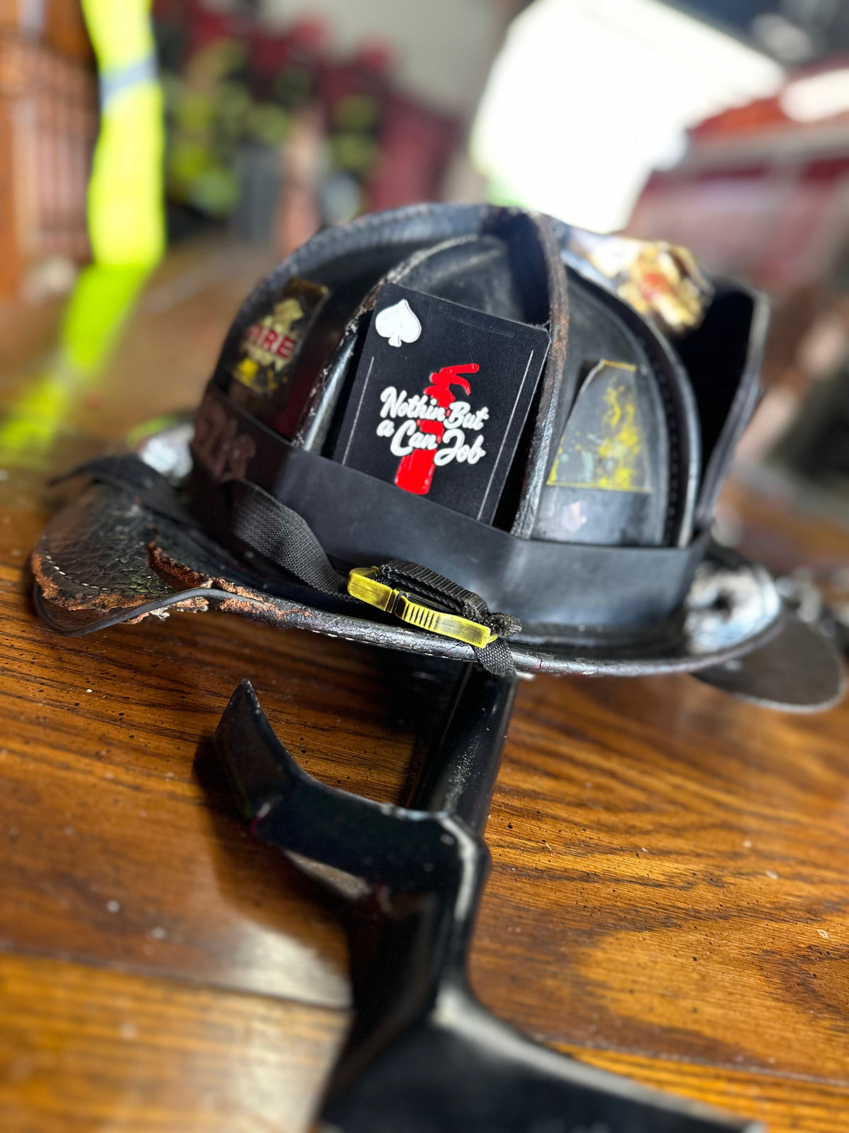 Can Job - Leather Helmet Card