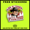 Load image into Gallery viewer, Life Is Tough Hard Hat Decal

