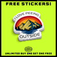 Load image into Gallery viewer, Peeing Outside Hard Hat Decal
