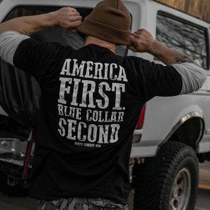 America First Blue Collar Second Men's T-Shirt