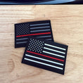 Load image into Gallery viewer, Thin Red Line American Flag PVC Patch Hat
