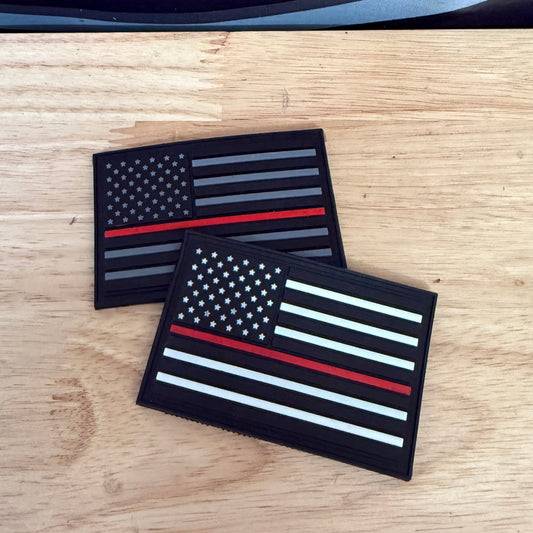 Thin Red Line American Flag PVC Patch Hat