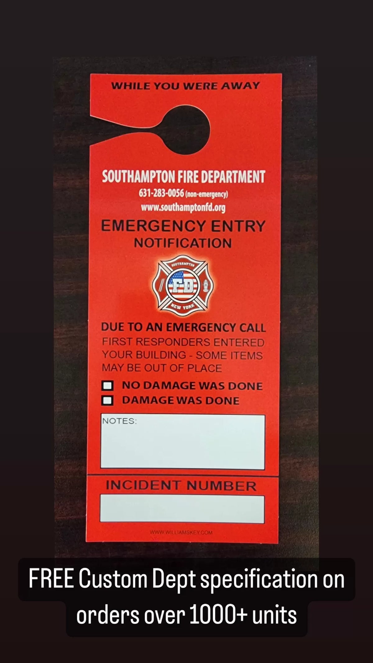 Emergency Door Hanger