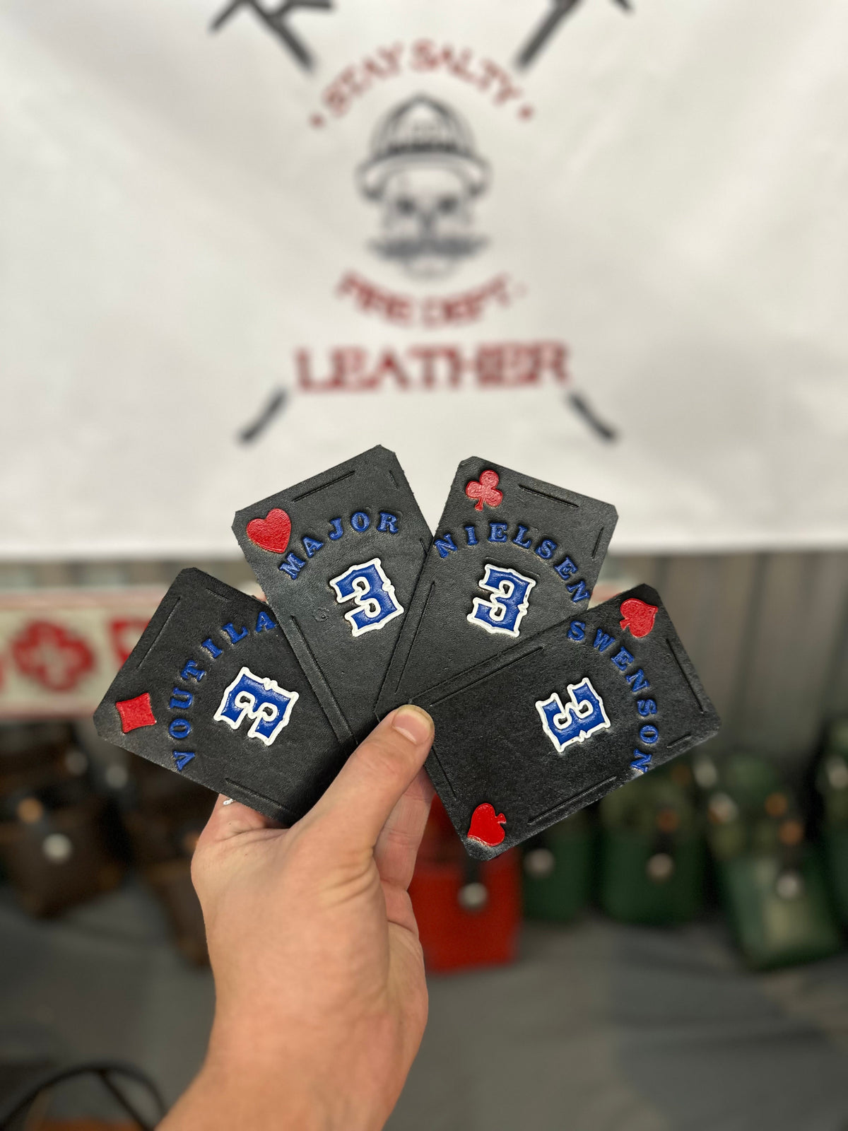 Custom - Leather Helmet Card