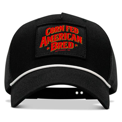 Corn Fed. American Bred. Patch Rope Snapback Hat