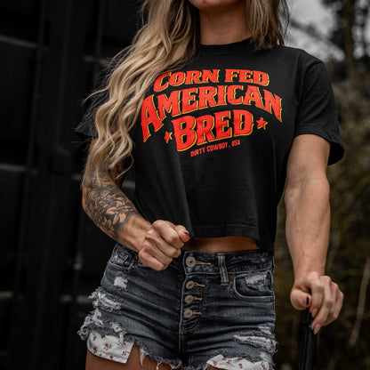 Corn Fed American Bred Women's Heavyweight Crop Tee