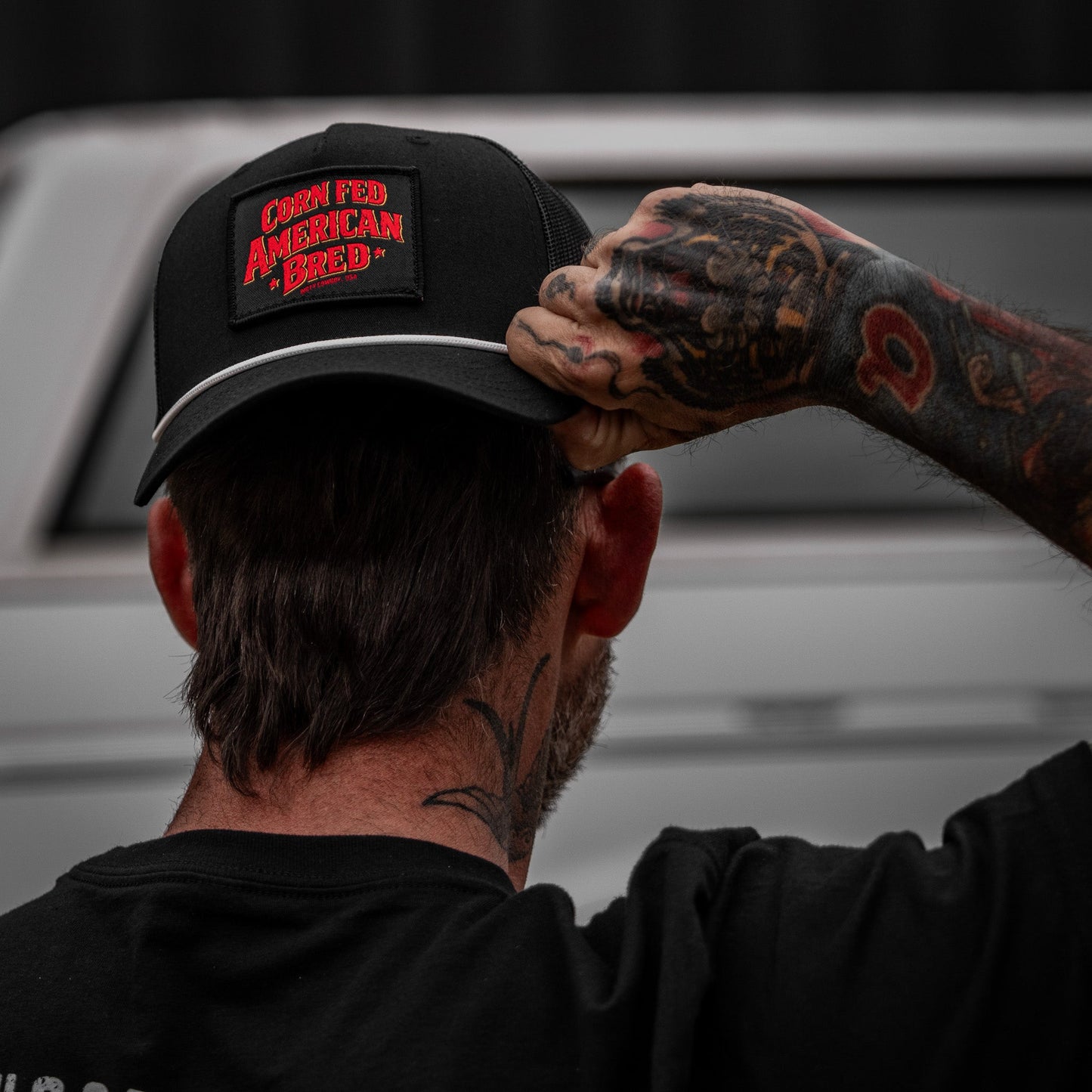 Corn Fed. American Bred. Patch Rope Snapback Hat